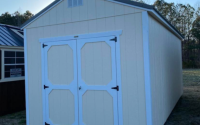 ⭐save $619⭐10 X 20 utility shed (extra tall-8′)   navajo white w/barn white trim
