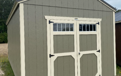 ⭐save $705.50⭐12 X 20 utility shed    CLAY  w/NAVAJO WHITE trim & 😁DOUBLE BARN DOORS W/ WINDOWS
